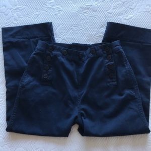 J. Crew Navy Chino Sailor Front Lace Back Pants